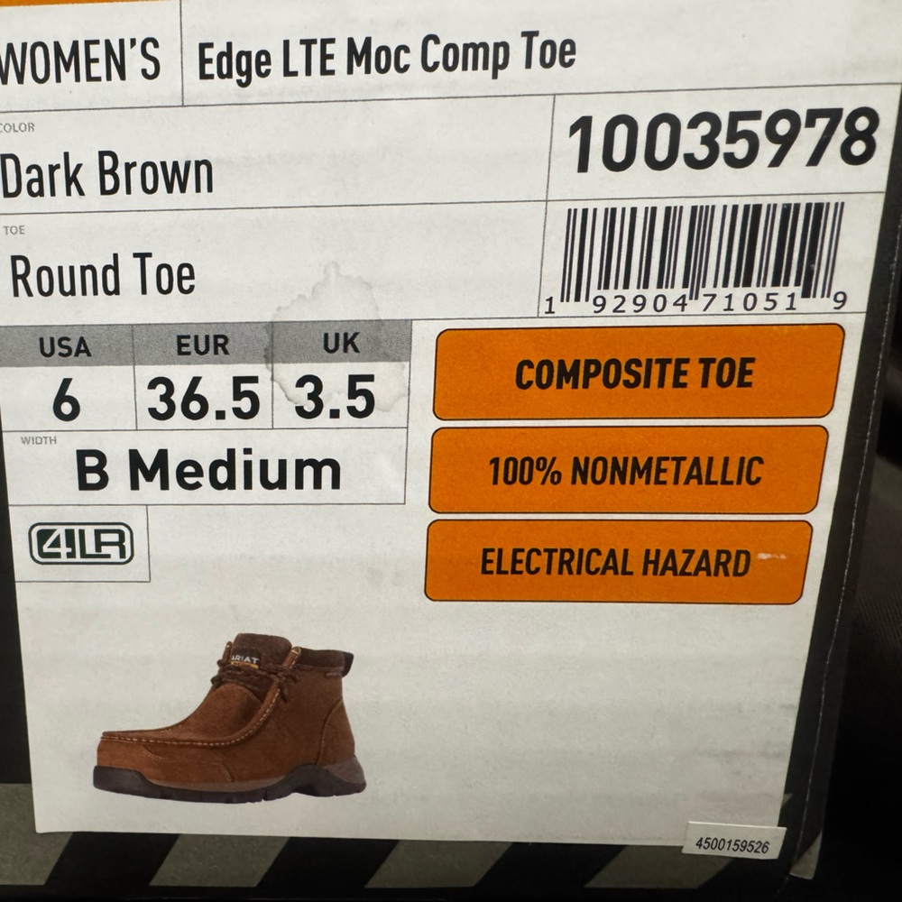 Ariat Women's Edge LTE Moc Toe Ankle Boots - Dark Brown new never worn.